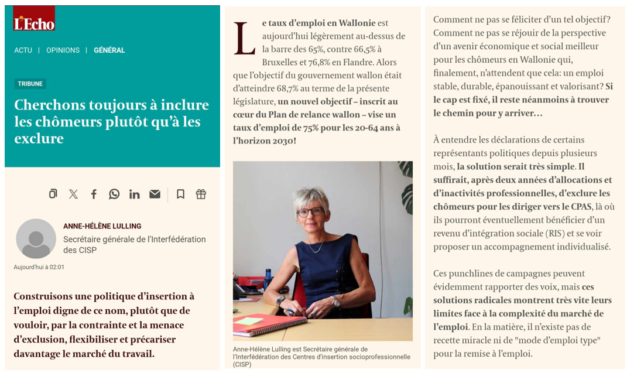 Cherchons toujours à inclure les chômeurs plutôt qu’à les exclure (Carte blanche)
