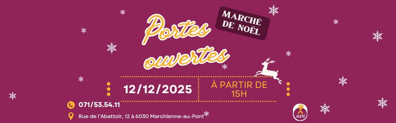 Aventi ASBL : Portes ouvertes, marché de Noël – 12 décembre (Charleroi)