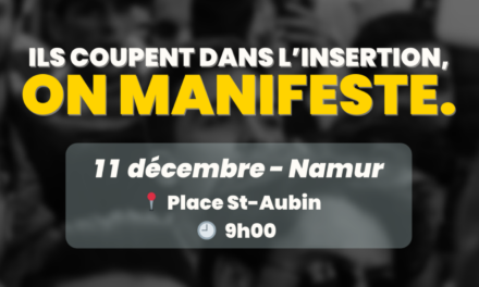 L’insertion, c’est la solution – Manifestation le 11/12 (Namur)