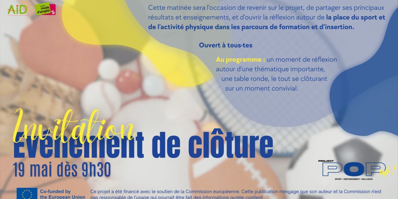 Événement de clôture du projet POP-UP (19 mai – Namur)