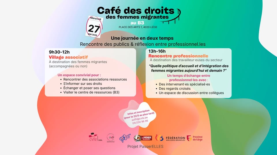 Café des droits des femmes migrantes (mercredi 27 mai – Liège)